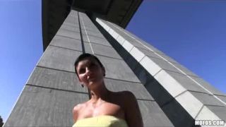 Mofos - Staircase lady Gia - Lucky guy gives blowjob and fucked Spanish babe